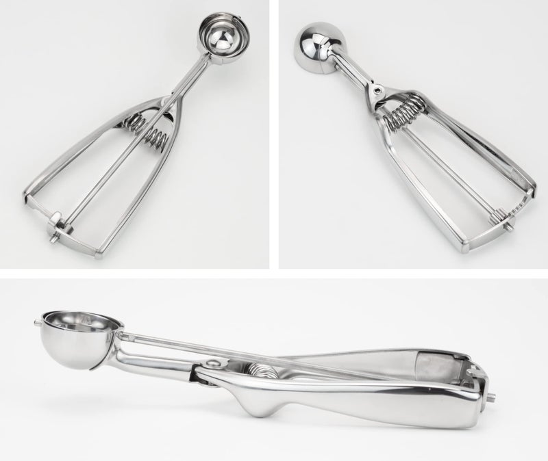 Solula 18/8 Stainless Steel Small Ice Cream Scoop Disher Cookie Scoop Melon Baller - Image 2